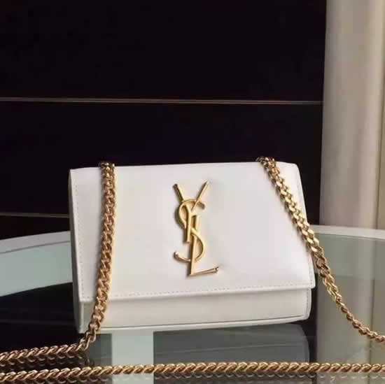 Replica Saint Laurent Small Monogram Satchel Bag In White Leather